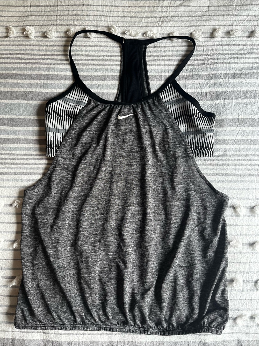 Nike Women’s Athletic Swim Top with Attached Tank Overlay Small